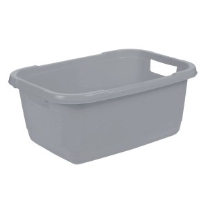 Keeeper Aenna wanna na pranie, Nordic Grey, 32 litry. Prostokątna, szara wanna na pranie z uchwytami.