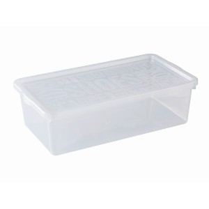 Przezroczyste pudełko do przechowywania t.b.t. z pokrywką, idealne do przechowywania.