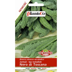 Opakowanie nasion jarmużu toskańskiego 'Nero di Toscana', nasiona warzyw do ogrodu.