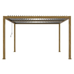 Pergola LUXE LED w kolorze drewna - 3 x 4 x 2,5 m
