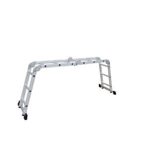 Aluminiowa drabina wielofunkcyjna jako platforma robocza, wszechstronna.