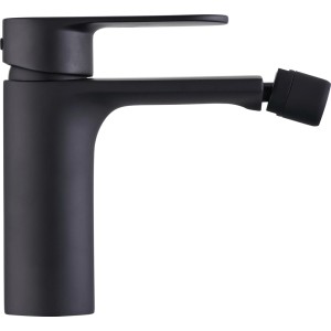 Czarna bateria bidetowa t.b.t. do łazienki.