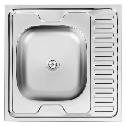 Kuchinox Zlewozmywak nakładany KOSMA 1-kom. z ociekaczem gładki - 60 x 60 cm