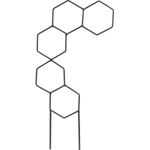 Czarna podpórka do roślin o strukturze plastra miodu do doniczek.