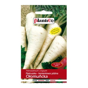 Opakowanie nasion pietruszki 'Ołomuńcka': Warzywo korzeniowe do ogrodu.