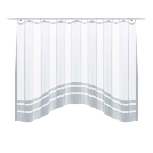 Biała zasłona z szarymi paskami, kategoria: Zasłony i firany.