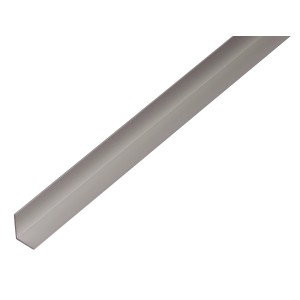 Srebrny, równoramienny profil kątowy aluminiowy, 7,5x9,5x2000 mm, idealny do mocowań.