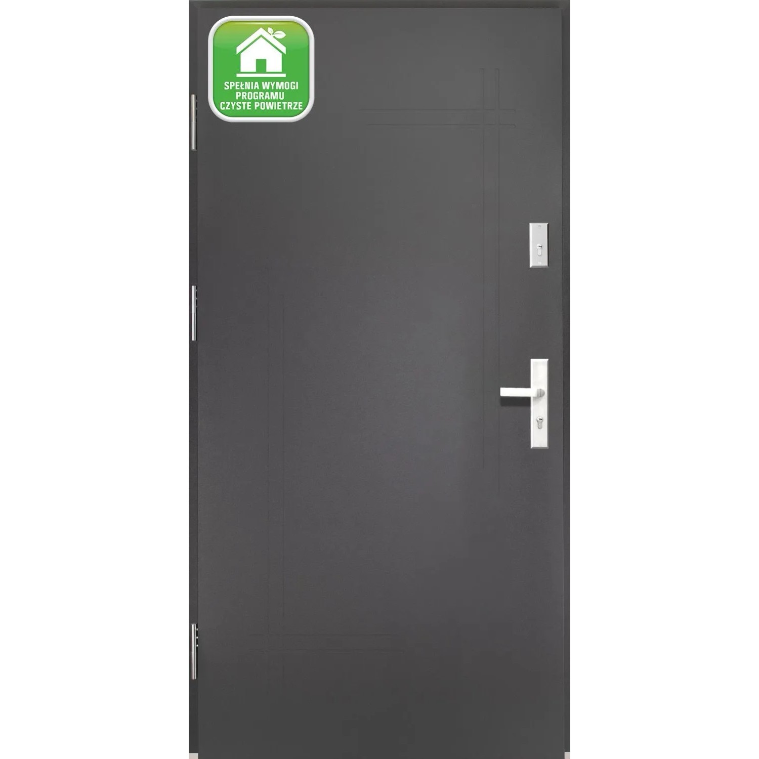 Splendoor Drzwi zewnętrzne Hash Antracyt 90L otwierane na zewn. 103x208