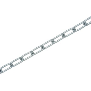 Okrągły łańcuch stalowy, ogniowo ocynkowany, długie ogniwa, 5 mm, na metry.