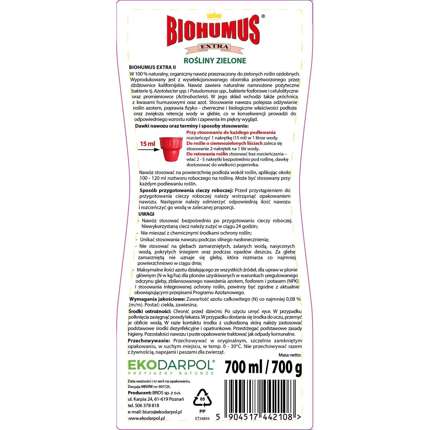 Biohumus Extra rośliny zielone 0,7 l_2