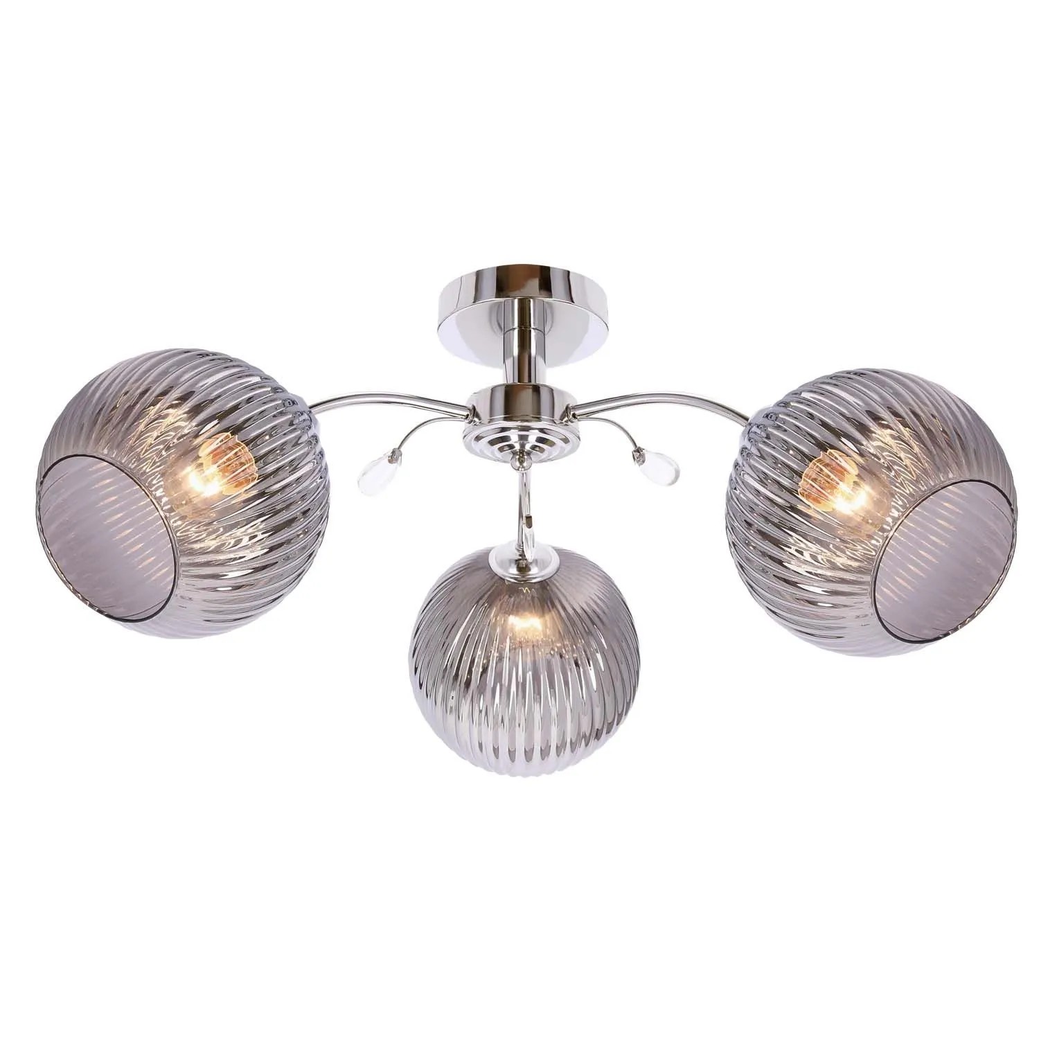 Candellux Lampa sufitowa PINSA chromowa 3xE27 40W klosz grafitowy
