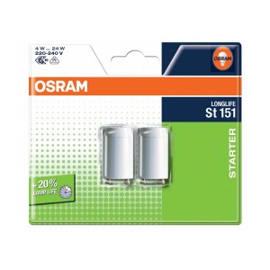 Starter Osram do świetlówek, 4-22W, w blistrze. Wydłuża żywotność.