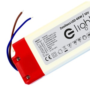 Transformator LED do taśm LED, 48W/12V. Kompaktowy transformator LED do użytku wewnętrznego.