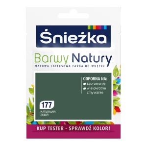 Śnieżka Barwy Natury, kolor Naturalna Zieleń (177). Tester farby do ścian.
