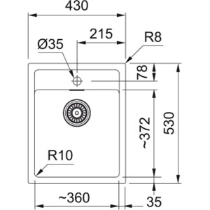 Franke Zlewozmywak SID 610-37 1-kom. onyx - 43 x 53 cm