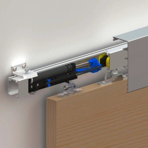 t.b.t. szyna prowadząca do drzwi przesuwnych, szczegółowy widok montażu.