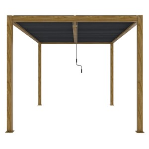 Pergola LUXE LED w kolorze drewna - 3 x 4 x 2,5 m