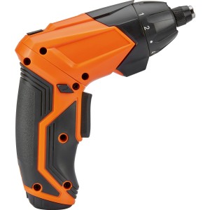 Wkrętak akumulatorowy OBI 3,6 V, 56-częściowy zestaw w kolorze pomarańczowo-czarnym. Kompaktowy wkrętak z zestawem bitów.