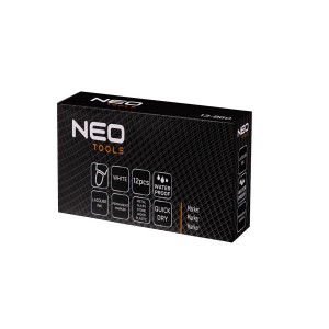 Zestaw markerów NEO Tools, 12 sztuk, wodoodporne, do metalu, szkła, kamienia, drewna i plastiku.