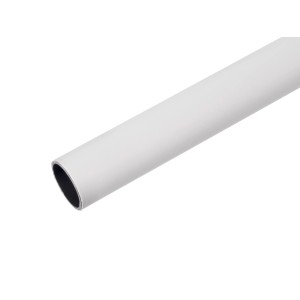 Biały drążek do szafy Hettich, okrągły, Ø 20 mm, długość 600 mm, stalowy.