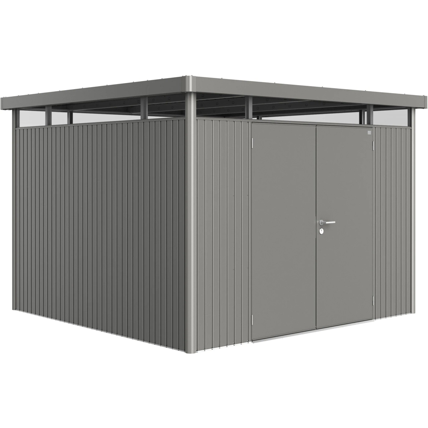 Biohort Metalowa altana HighLine, H6, metalik kwarc szara, 8,5m2, drzwi 2skrzyd.