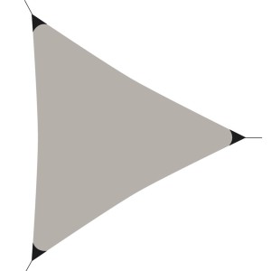 Trójkątny, szary t.b.t. markiza do zacieniania w ogrodzie lub na tarasie.