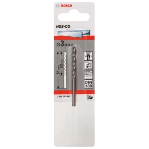 Wiertło do metalu Bosch Pro HSS-Co, 3 mm, do precyzyjnego wiercenia w metalu.