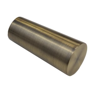 Mosiężny, cylindryczny element końcowy do karniszy.