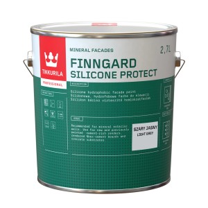 Wiadro farby fasadowej Finngard Silicone Protect, jasnoszara.
