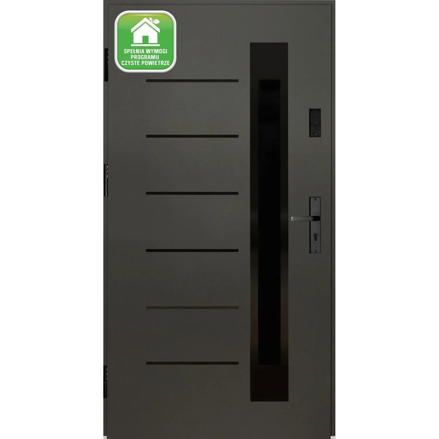 Splendoor Drzwi zewnętrzne Sella Antracyt 90L otwierane na zewn. 103x208