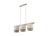 TK Lighting Lampa wisząca LINO SABIA listwa 3 xE27 15W beżowa
