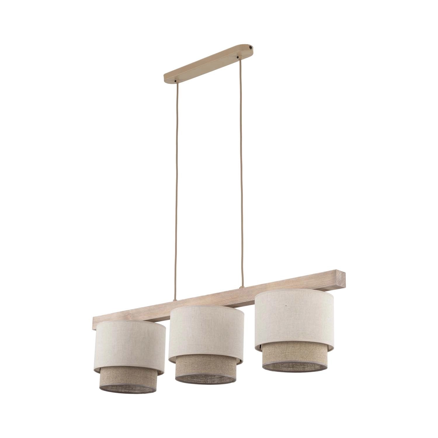 TK Lighting Lampa wisząca LINO SABIA listwa 3 xE27 15W beżowa
