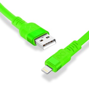 Zielony kabel do ładowania t.b.t. z USB i złączem Lightning do akcesoriów do telefonów komórkowych.