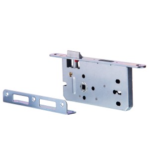 t.b.t. Metalowy zamek do drzwi, widok szczegółowy.