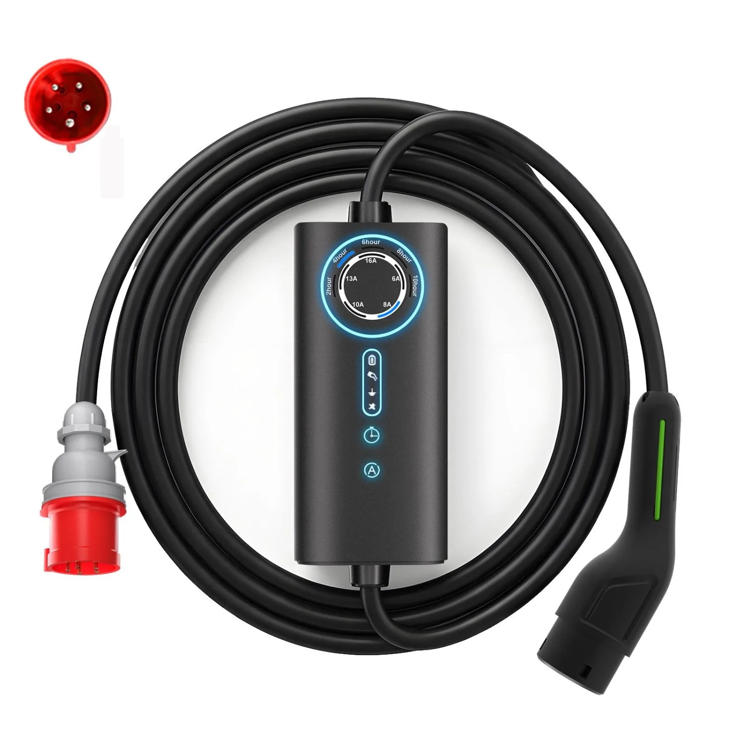 Junsun Ładowarka EV 11 kW 8 m Kabel Typ 2 3-fazowy 6-16A