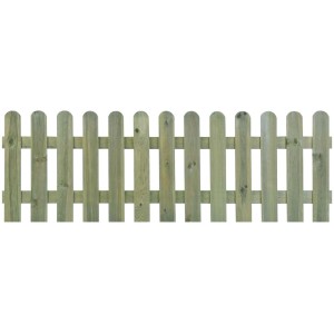 Jasnozielone drewniane listwy na ogrodzenie.