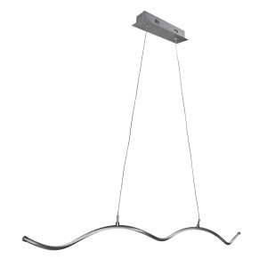 Nowoczesna lampa wisząca LED o zakrzywionym kształcie do salonu.