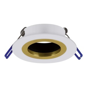 Struhm Lampa podtynkowa PLUTO C 1xGU10 35W śr. 7,8cm biała/złota