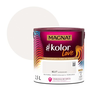 Wiadro z farbą do ścian Magnat #kolor Love, kolor KL17 Jasnoszary (Jasnoszary).