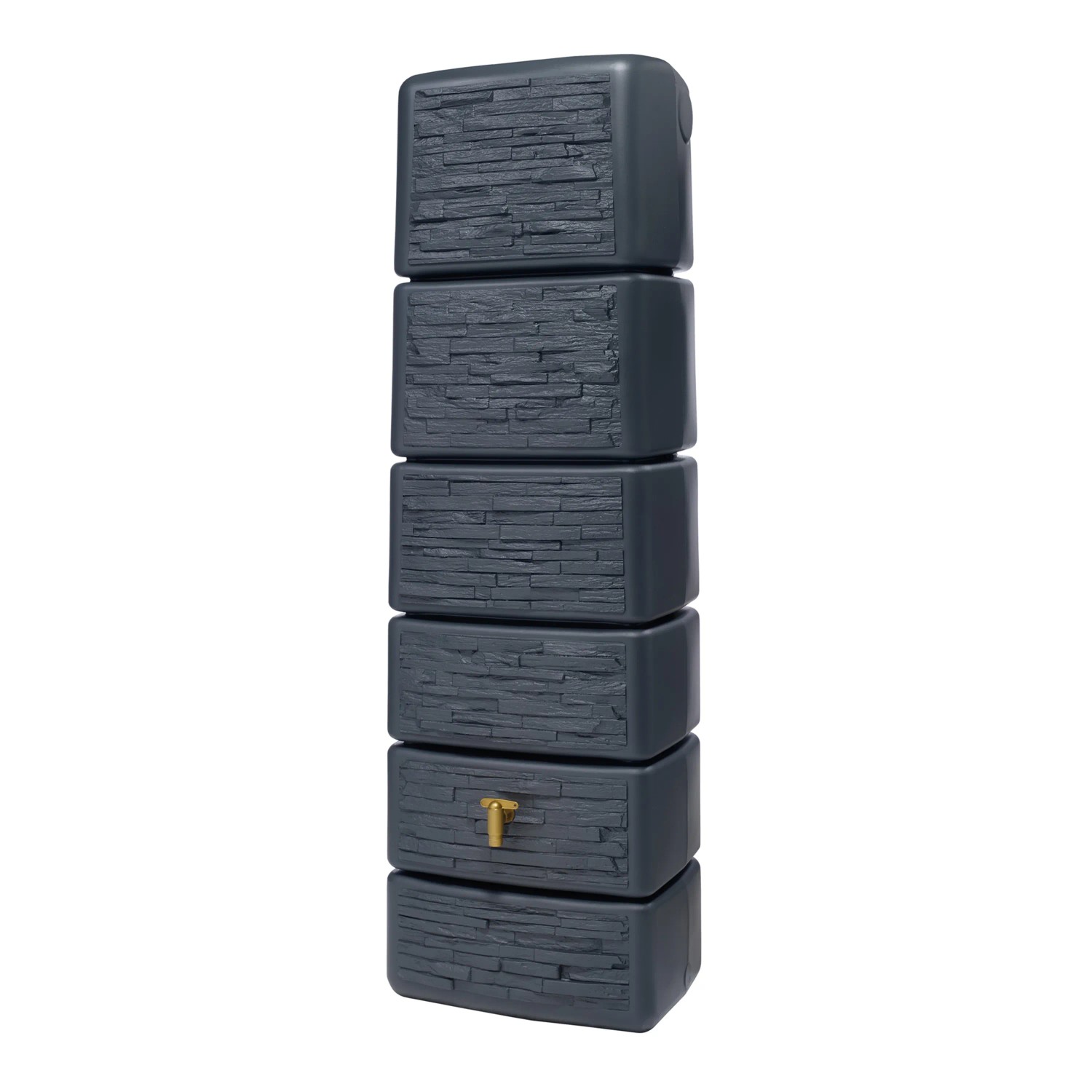 Zbiornik na deszczówkę 4rain Slim Stone Decor, 330 l, szary. Pojemnik na deszczówkę o wyglądzie kamienia z kranem.