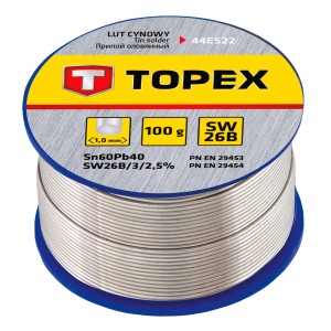 Drut lutowniczy Topex, szpula 100g, akcesoria do lutowania.