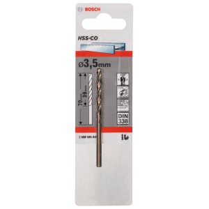 Wiertło do metalu Bosch Pro HSS-Co 3,5 mm, do stali, nierdzewki, żeliwa. Odporne na ciepło.