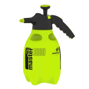 Żółty opryskiwacz ciśnieniowy do ogrodu i pielęgnacji roślin.