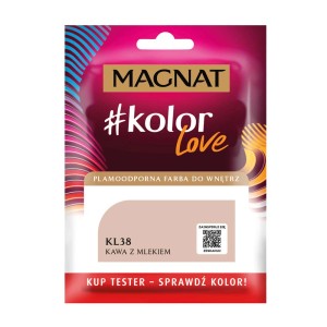 Próbka koloru Magnat #kolor Love KL38 Kawa z Mlekiem do farb ściennych.