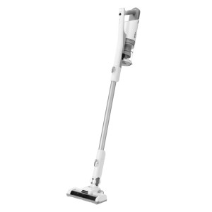 Biały odkurzacz akumulatorowy do czyszczenia na sucho i na mokro.