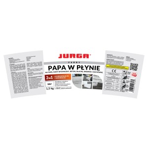 Jurga płynna papa, biała powłoka bitumiczna na dach, beton, blachę i drewno, 1,5 kg.