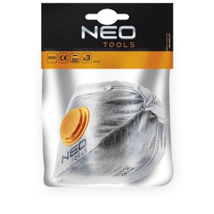 Maska oddechowa NEO Tools z zaworem, 3 sztuki do ochrony przed pyłem w OBI.