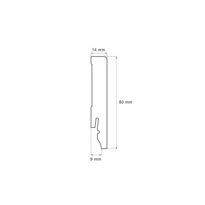 Rysunek techniczny listwy przypodłogowej t.b.t. z wymiarami.