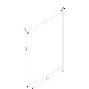 Rysunek techniczny lampy t.b.t. z wymiarami.