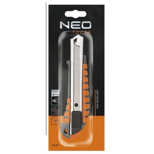 NEO TOOLS Nóż z ostrzem łamanym, metalowy korpus, 18 mm